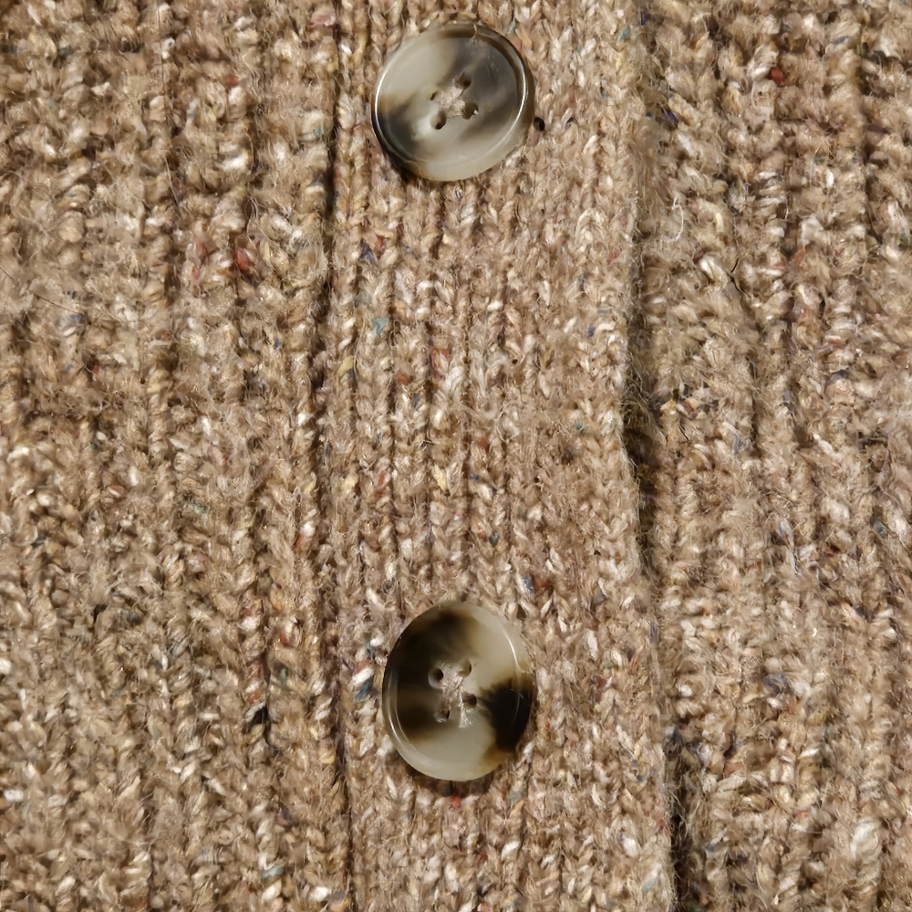 Madewell Women's Large Cardigan Speckled Ribbed Knit Button Sweater Size Large - Picture 4 of 9